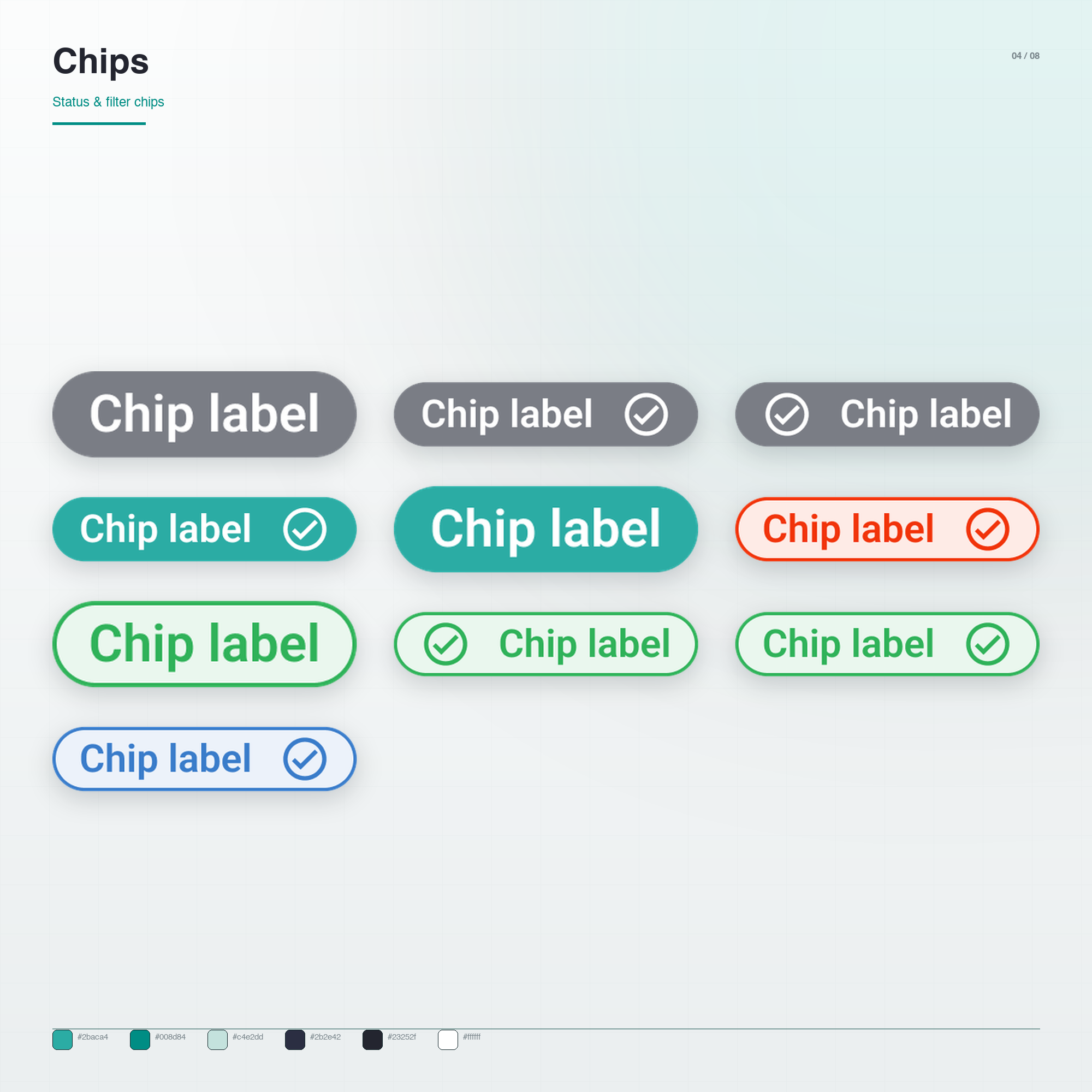 DASDS status and filter chips