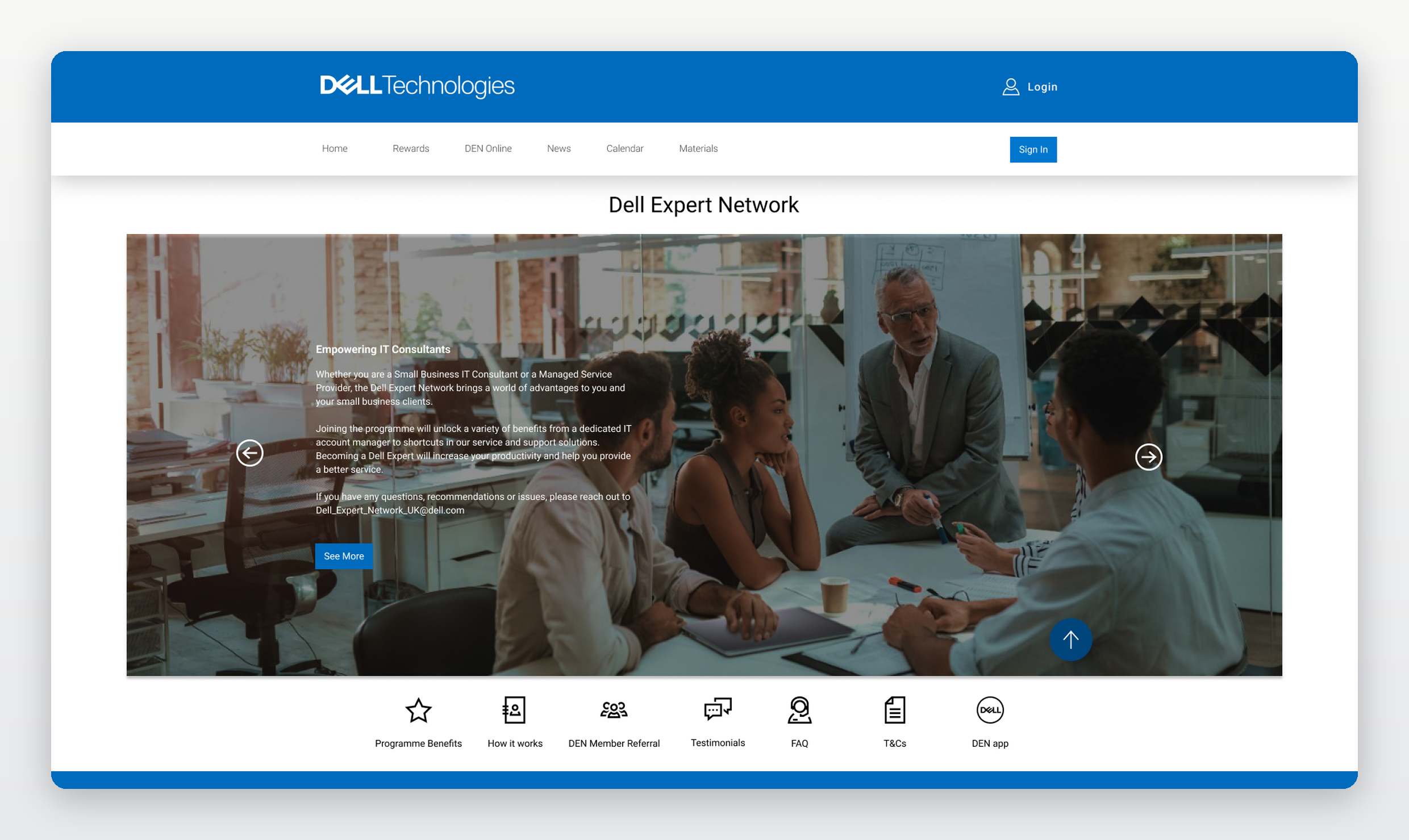 Dell Expert Network portal home — who it's for and the core member benefits