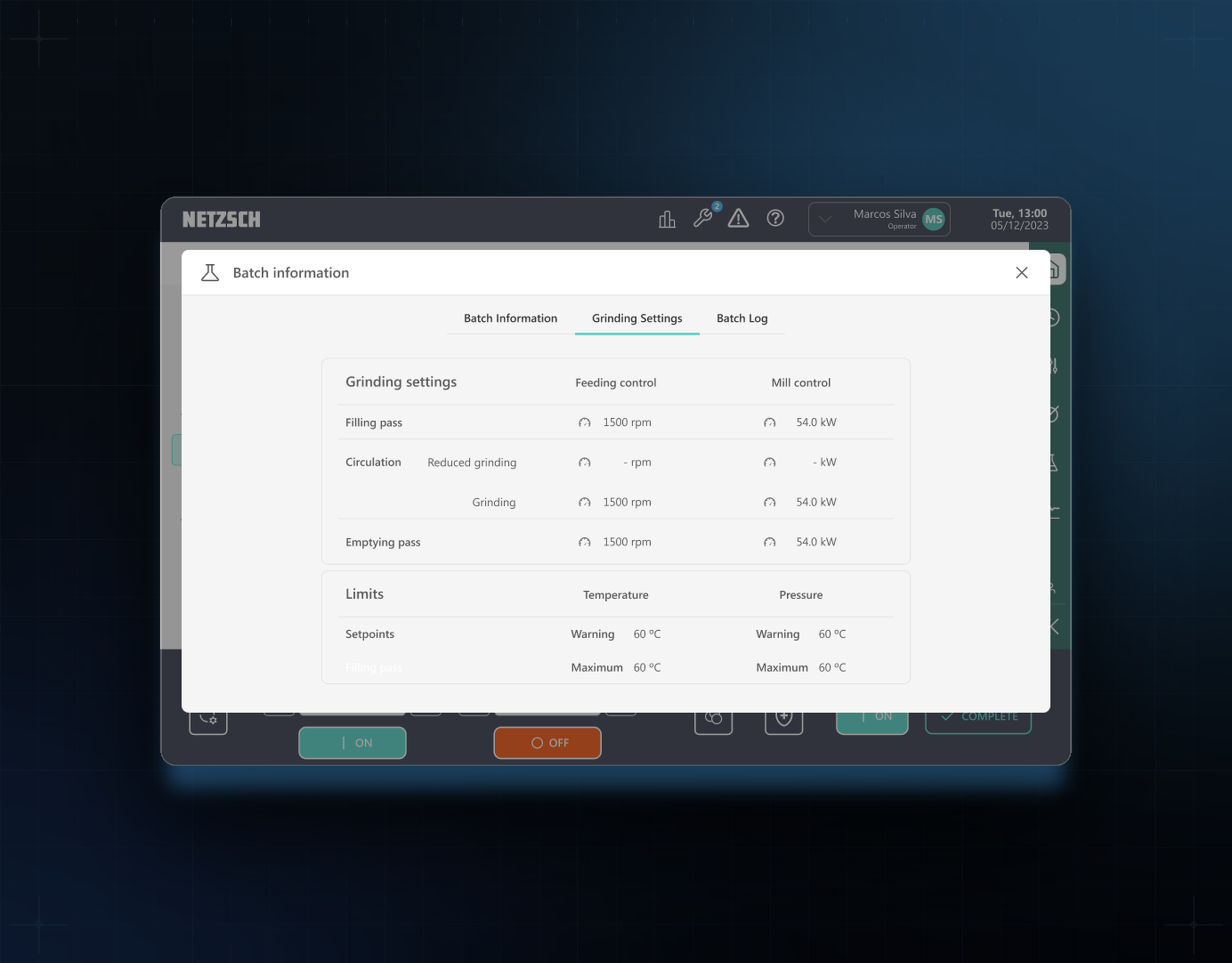 Recipe management — circulation parameters and recipe metadata
