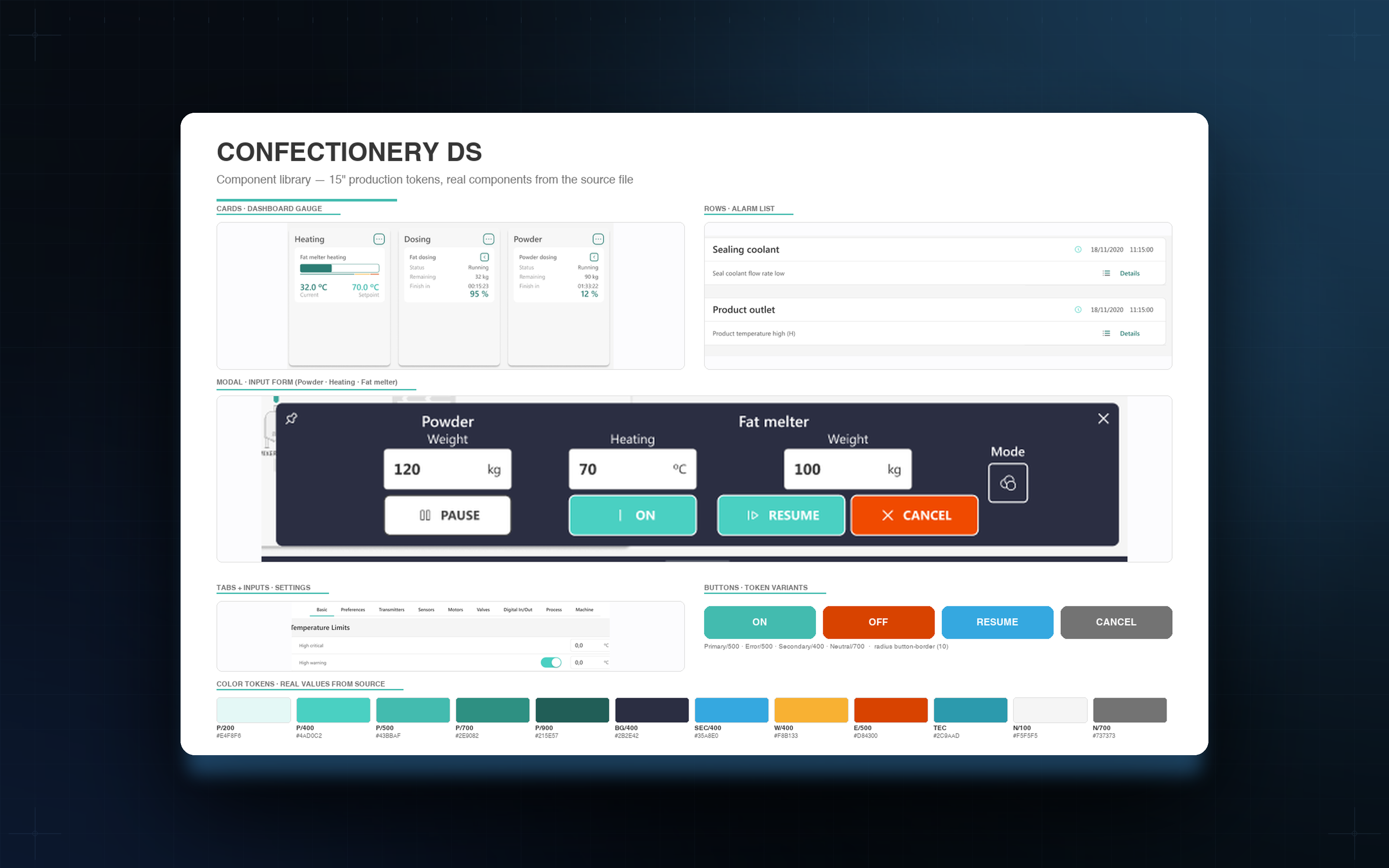 Plants design system — selected components and tokens